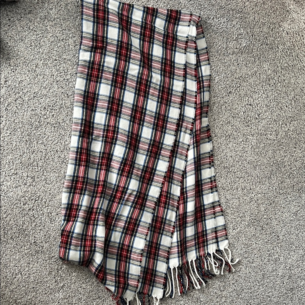 JCrew Plaid Fringe Scarf